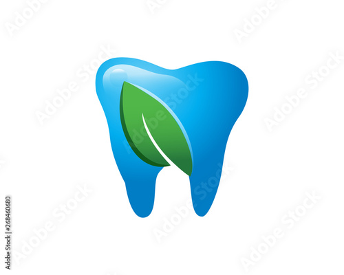 Fresh Blue Dental Care Clinic Logo In Isolated White Background