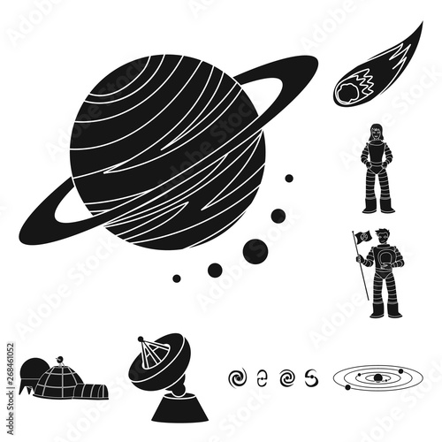 Vector illustration of colonization  and sky logo. Set of colonization  and galaxy  stock vector illustration.
