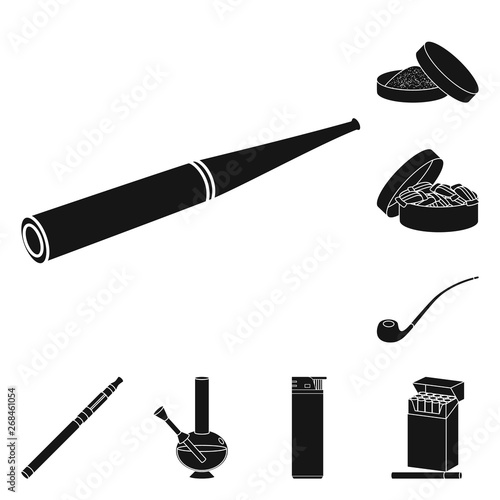 Isolated object of anti and habit symbol. Set of anti and tobacco vector icon for stock.
