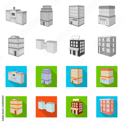Isolated object of construction and building logo. Collection of construction and estate vector icon for stock.