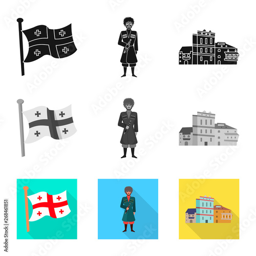 Isolated object of culture and sightseeing logo. Collection of culture and originality vector icon for stock.