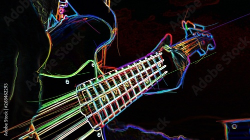 electric guitar . abstract neon painting