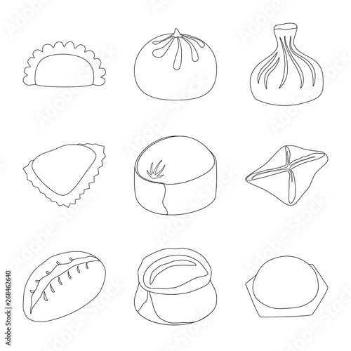 Vector design of food  and dish sign. Collection of food  and cooking stock symbol for web.