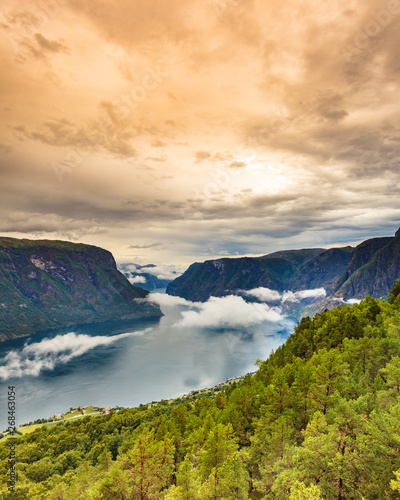 Fjord landscape Aurlandsfjord in Norway