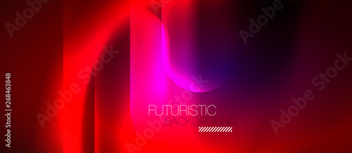 Neon glowing techno lines, hi-tech futuristic abstract background template