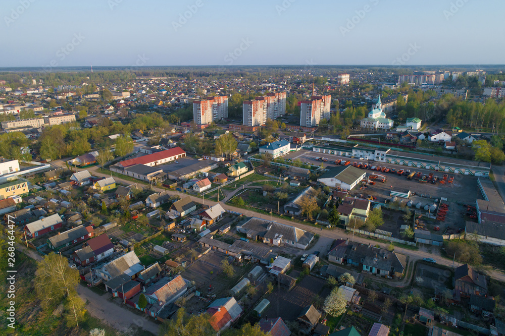 Polotsk, Belarus. Cityscape on April Day (aerial photography)