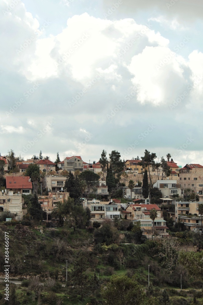 Houses of town in Israel summertime