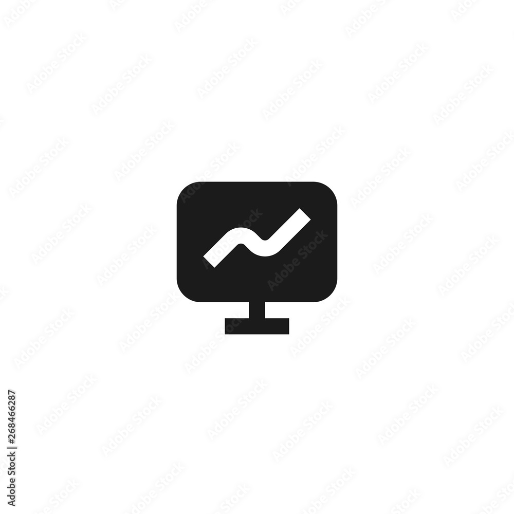growth presentation icon design. monitor screen with growing line graph symbol. simple clean professional business management concept vector illustration design. growth presentation icon design. monitor screen with growing line graph symbol. simple clean professional business management concept vector illustration design.