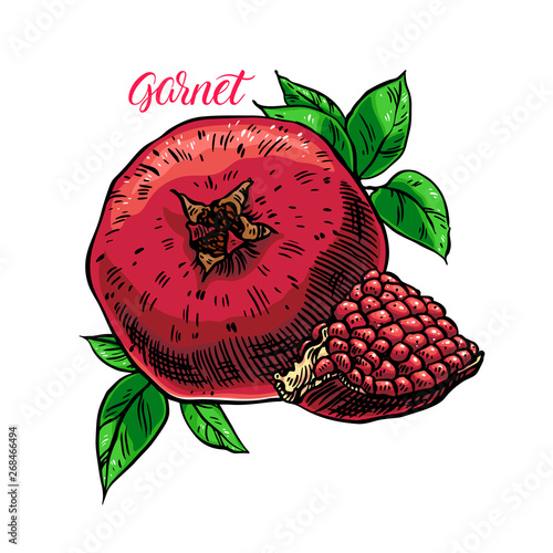 Set of juicy pomegranates