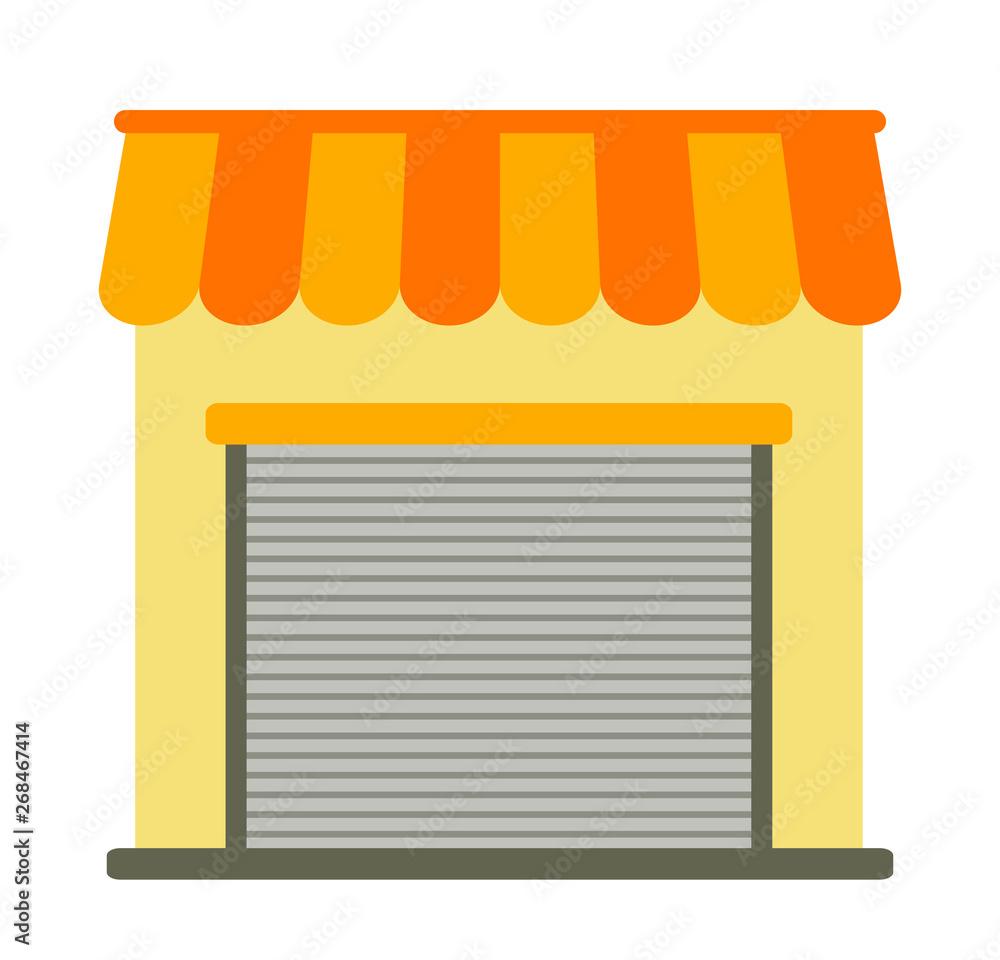 シャッターの閉まっている店 Stock イラスト Adobe Stock