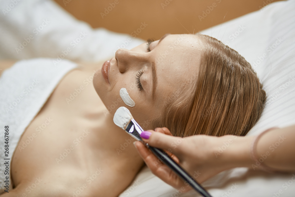 people, beauty, cosmetology and treatment concept - close up of people, beauty, cosmetology and treatment concept - close up of