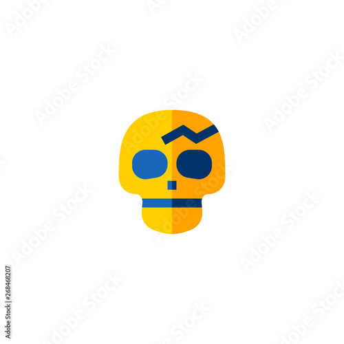 concussion icon design. skull with crack on the forehead symbol. medical healthcare vector illustration