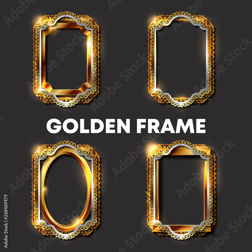 Decorative vintage golden frames and borders