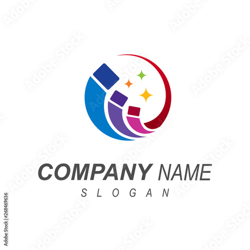 community logo with several people + family icon+ logo with a simple look+ symbol finance,