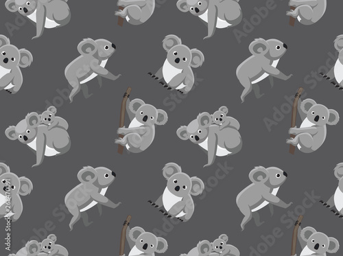 Cute Koala Seamless Wallpaper