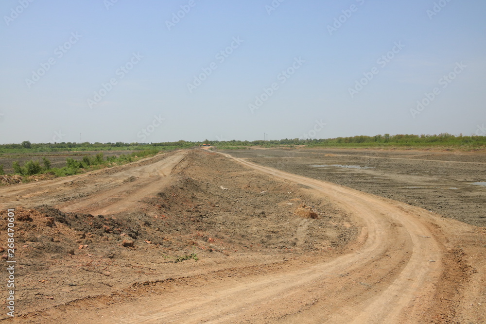 The dirt road used for suburban traffic in Thailand -  Image