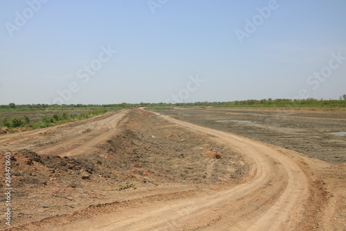 The dirt road used for suburban traffic in Thailand -  Image