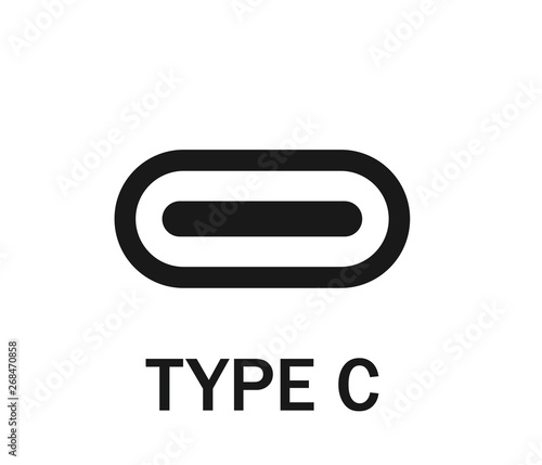 USB type c icon vector 