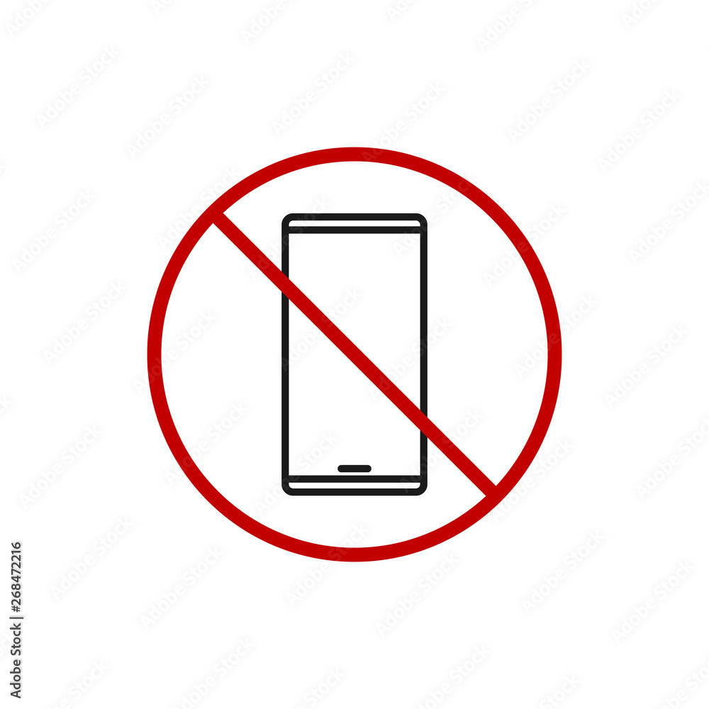 Forbidden Phone Use Sign No Smartphone Icon. Vector Simple modern illustration Forbidden Phone Use Sign No Smartphone Icon. Vector Simple modern illustration