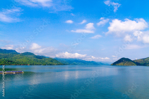 Waterproof dam idyllic with blue sky