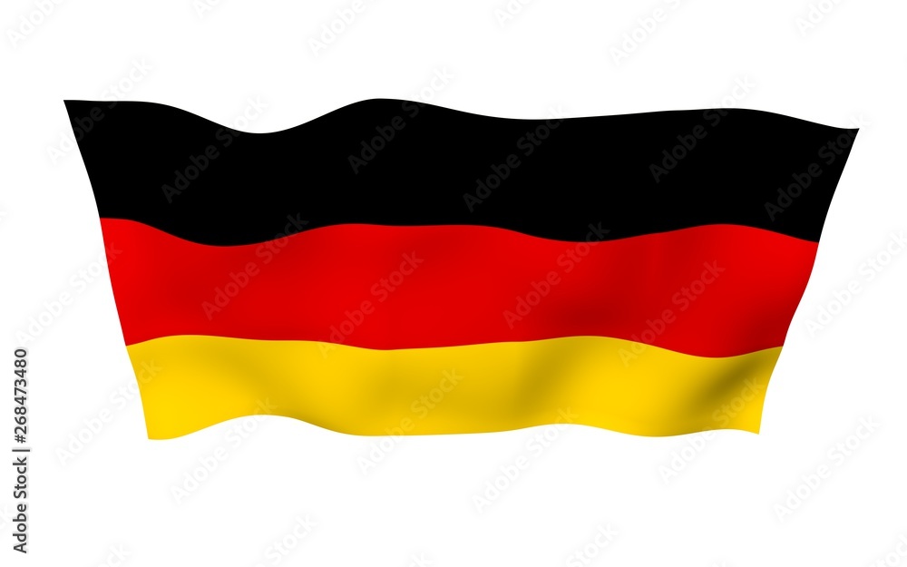 Flag of Germany. Wide format 3D illustration. State symbol of the Federal Republic of Germany. 3D rendering Flag of Germany. Wide format 3D illustration. State symbol of the Federal Republic of Germany. 3D rendering