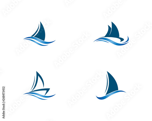 sailing logo vector icon concept