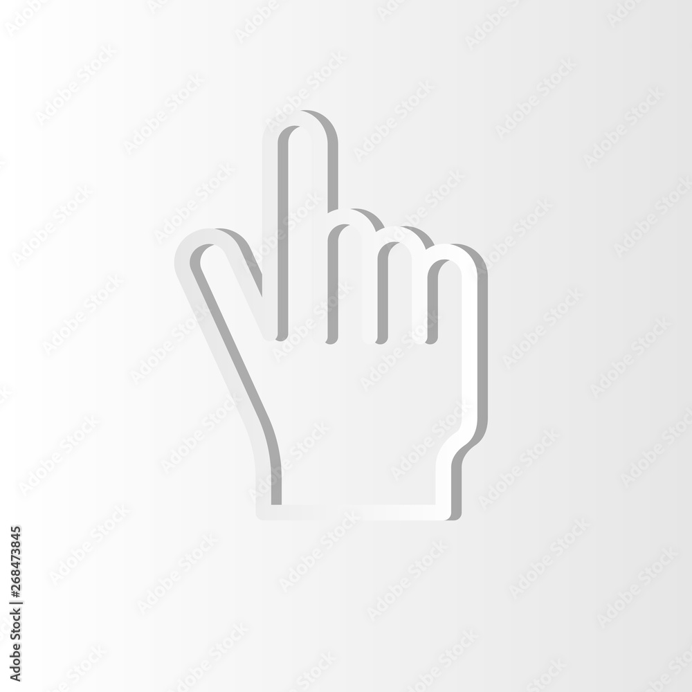 Click here the button hand icon line art. Simple modern design illustration. Click here the button hand icon line art. Simple modern design illustration.