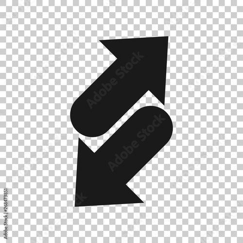 Reverse arrow sign icon in transparent style. Refresh vector illustration on isolated background. Reload business concept.