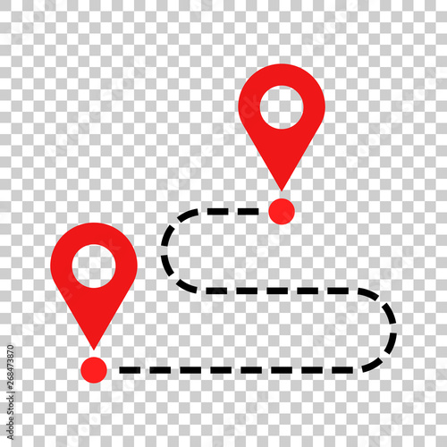Move location icon in transparent style. Pin gps vector illustration on isolated background. Navigation business concept.