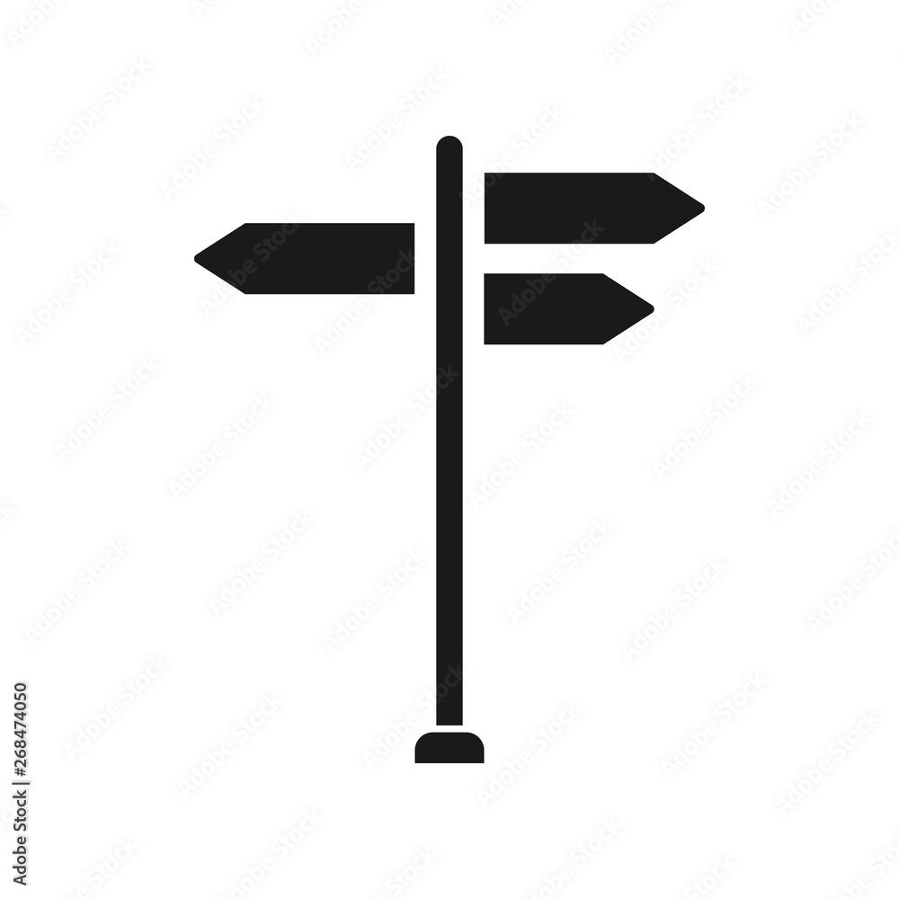 blank road sign post icon. Simple modern design illustration blank road sign post icon. Simple modern design illustration
