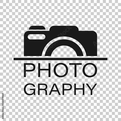 Camera device sign icon in transparent style. Photography vector illustration on isolated background. Cam equipment business concept.