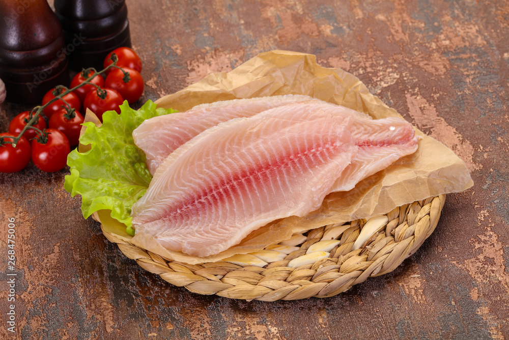 Raw tilapia fish