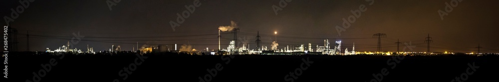 Leuna Inc, Leuna Werke, Germany at night