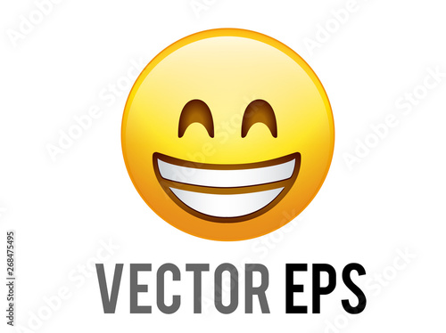 vector gradient yellow smiley face with white teeth icon