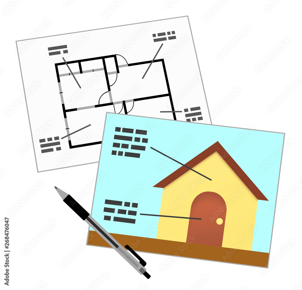 家の設計図 Stock イラスト Adobe Stock