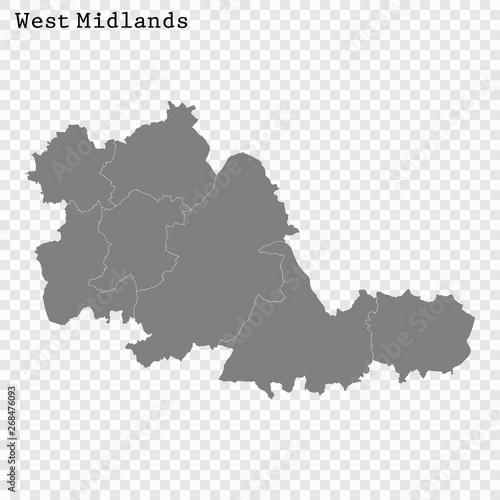 High Quality map is a county of England photo