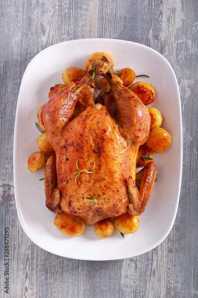 Roast whole chicken with potatoes Roast whole chicken with potatoes