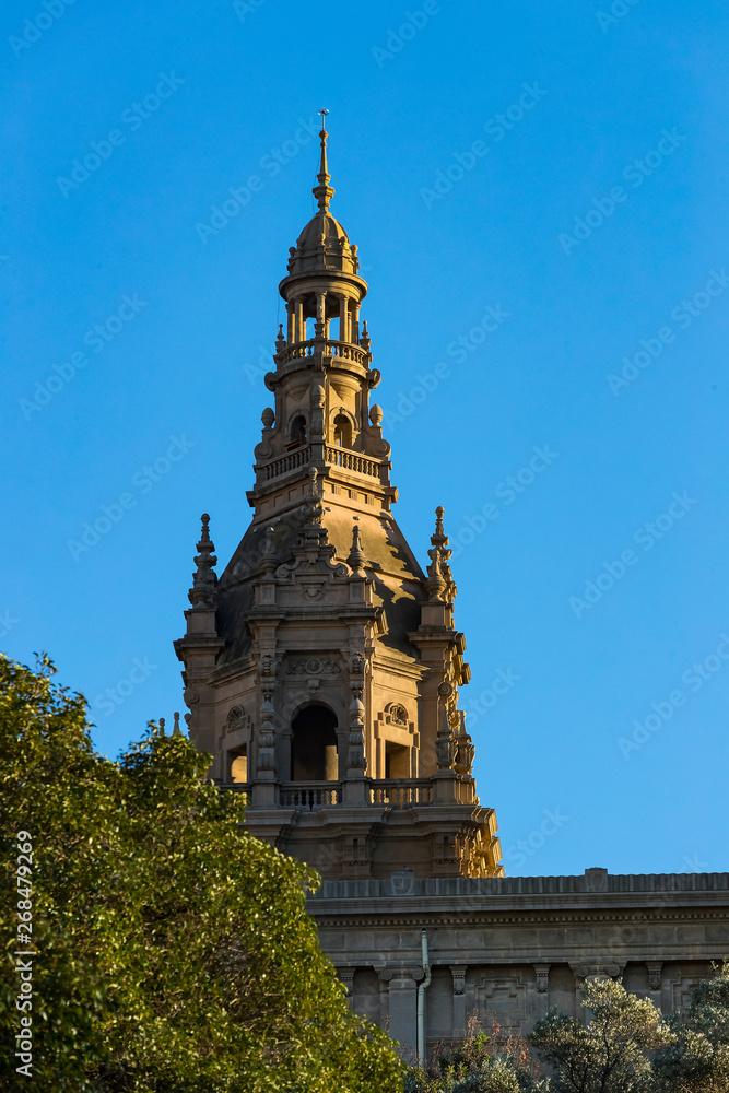 Fototapeta premium Elements of the architecture of the national park Montjuic at plaza Spain in Barcelona