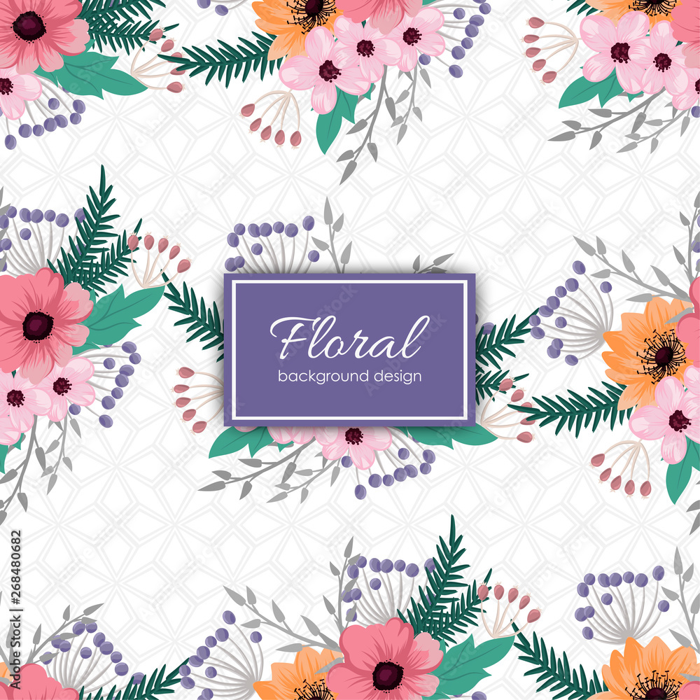 Trendy Seamless Floral Pattern in Vector illustration Trendy Seamless Floral Pattern in Vector illustration
