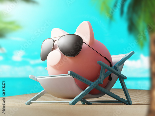 Piggy bank, saving money, 3...