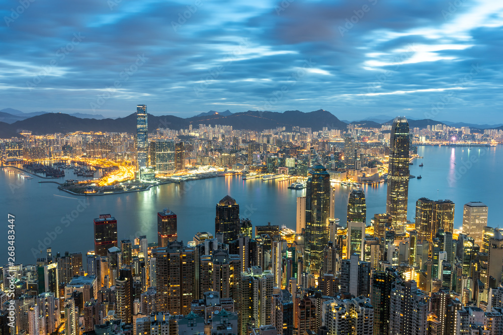 Hong Kong Victoria Harbour City Skyline