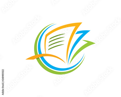 Modern Abstract Office Building Formed By Paper Document Symbol Logo Illustration In Isolated White Background