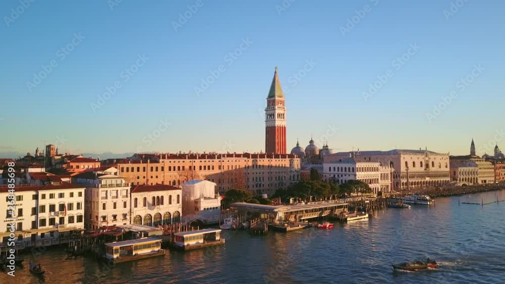 aerial shot of venice flying up ascending at dawn italy aerial shot of venice flying up ascending at dawn italy