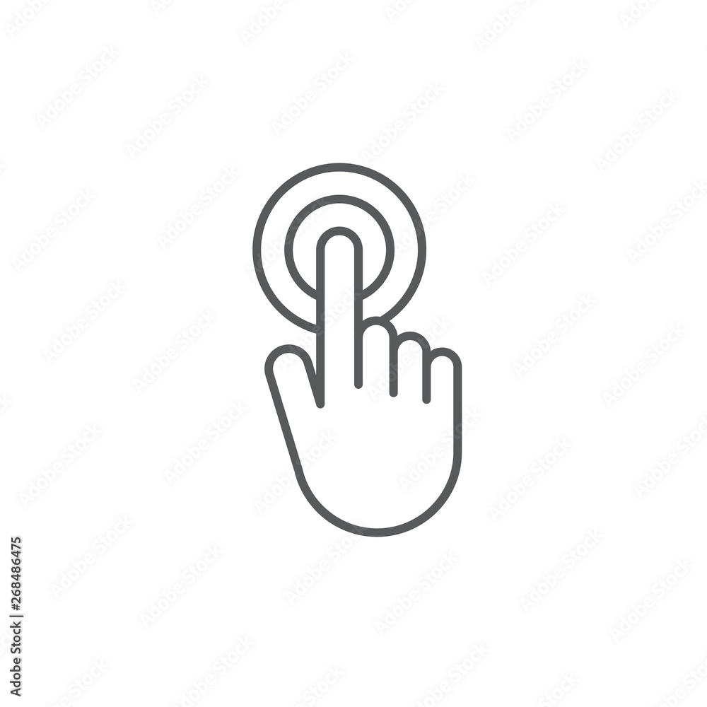 Interactive touch screen interface vector icon, isolated on white background Interactive touch screen interface vector icon, isolated on white background