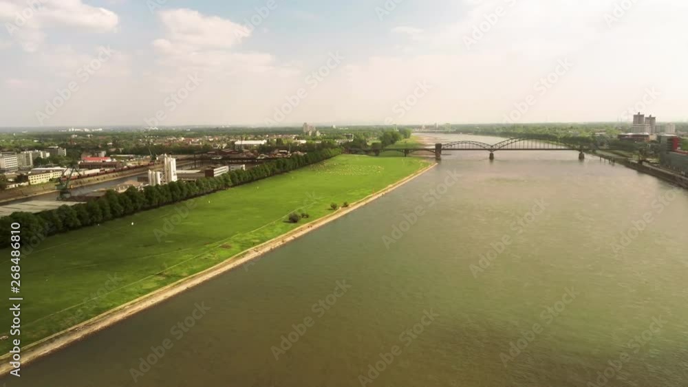 Aerial view on the Pollerwiesen in Cologne with some Sheeps Aerial view on the Pollerwiesen in Cologne with some Sheeps