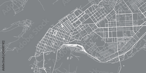 Urban vector city map of Samara, Russia