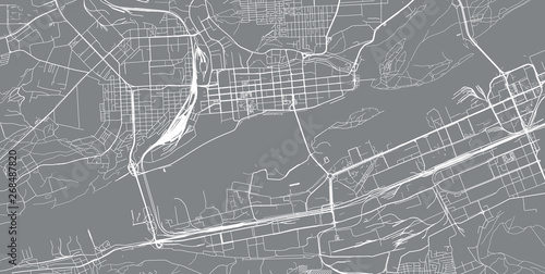 Urban vector city map of Krasnoyarsk, Russia photo