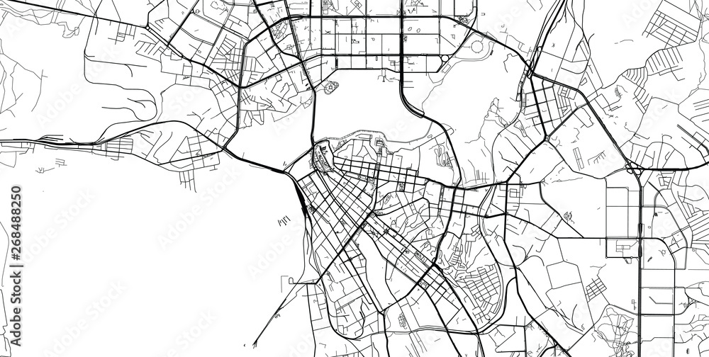 Urban vector city map of Kazen, Russia