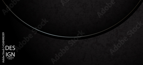 Textural abstract black background with shiny rim