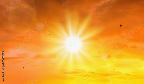 Tela Heat wave of extreme sun and sky background